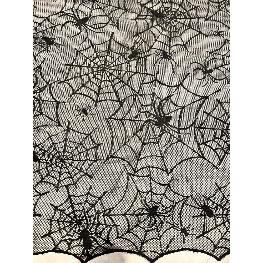 Halloween Black Lace Web Spiders‎ Gothic Tablecloth 60"x60" Square Spooky